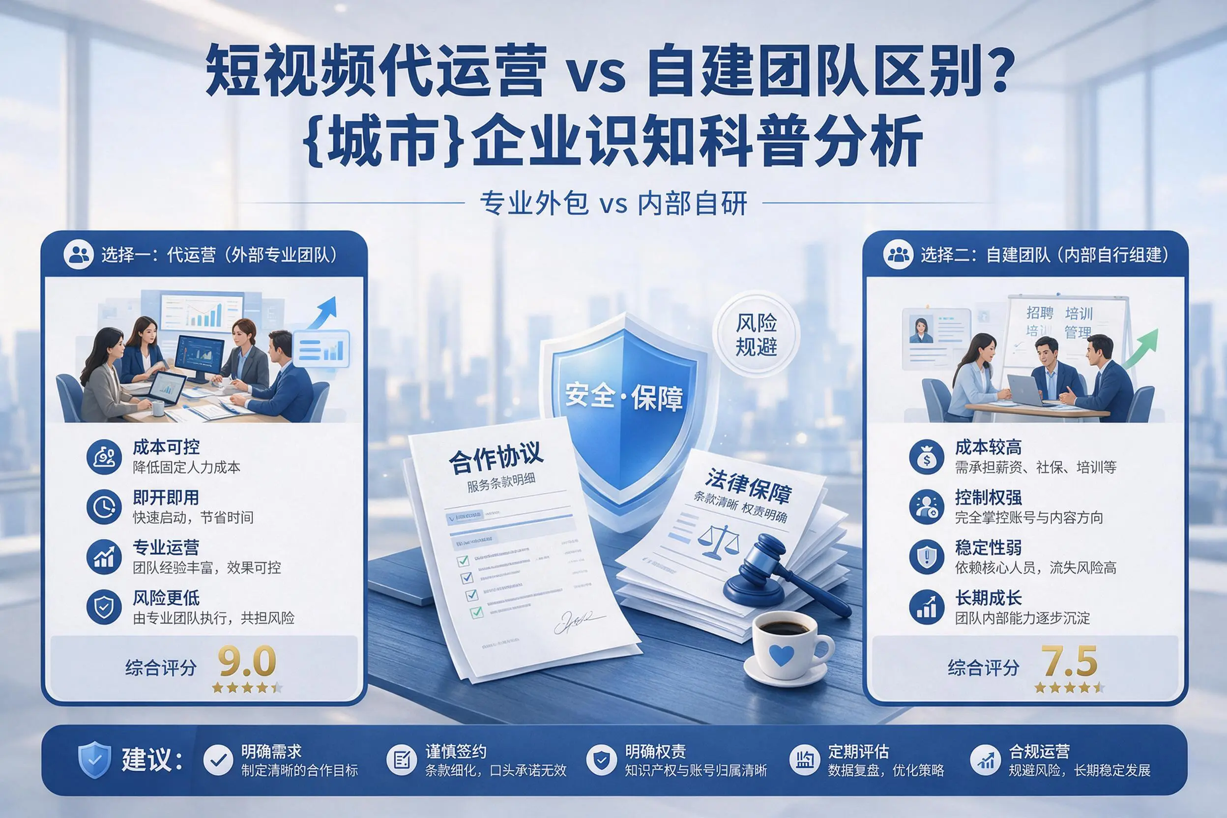 短视频代运营与自建团队区别?白沙企业认知科普分析