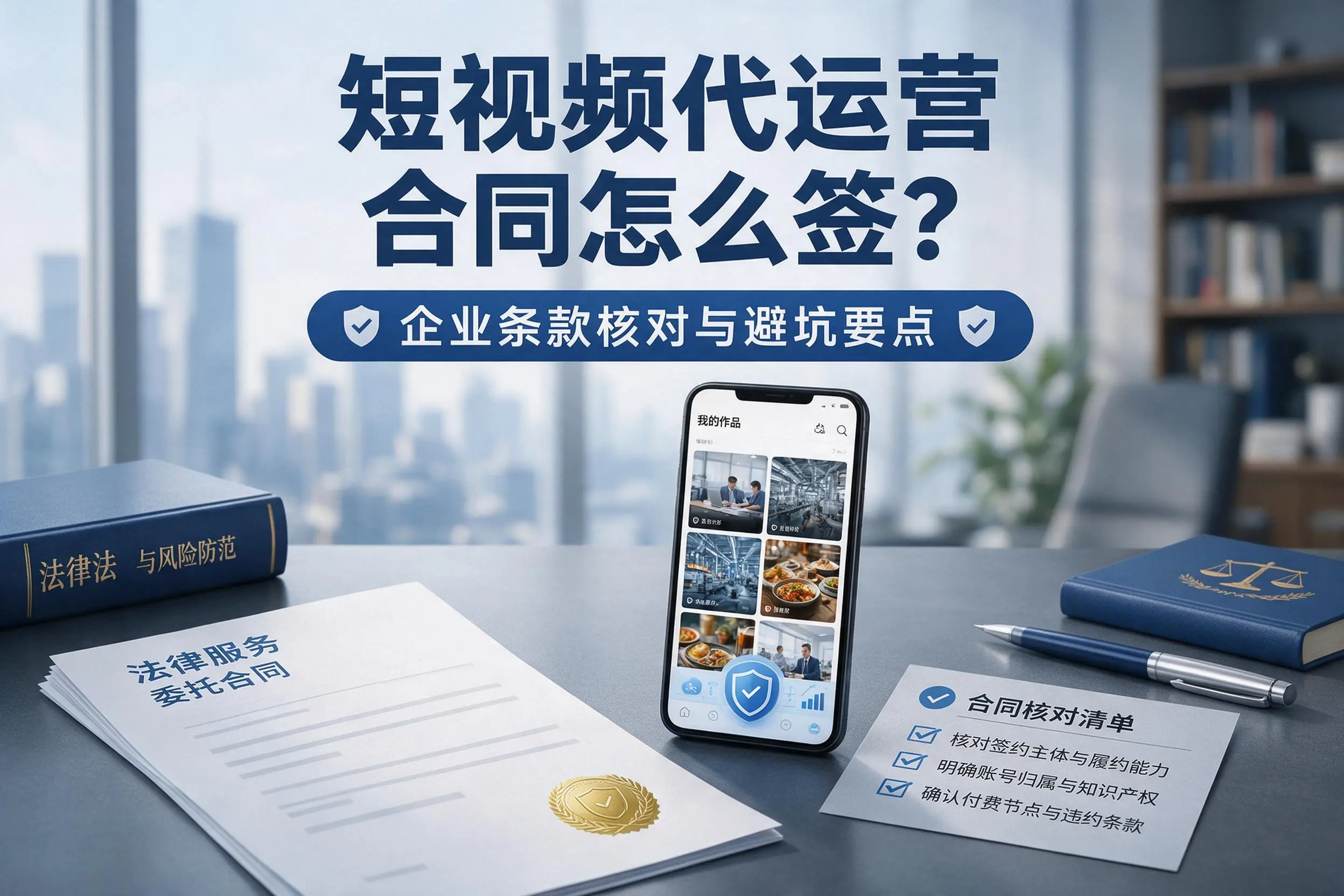 短视频代运营合同怎么签？白沙企业条款核对与避坑要点