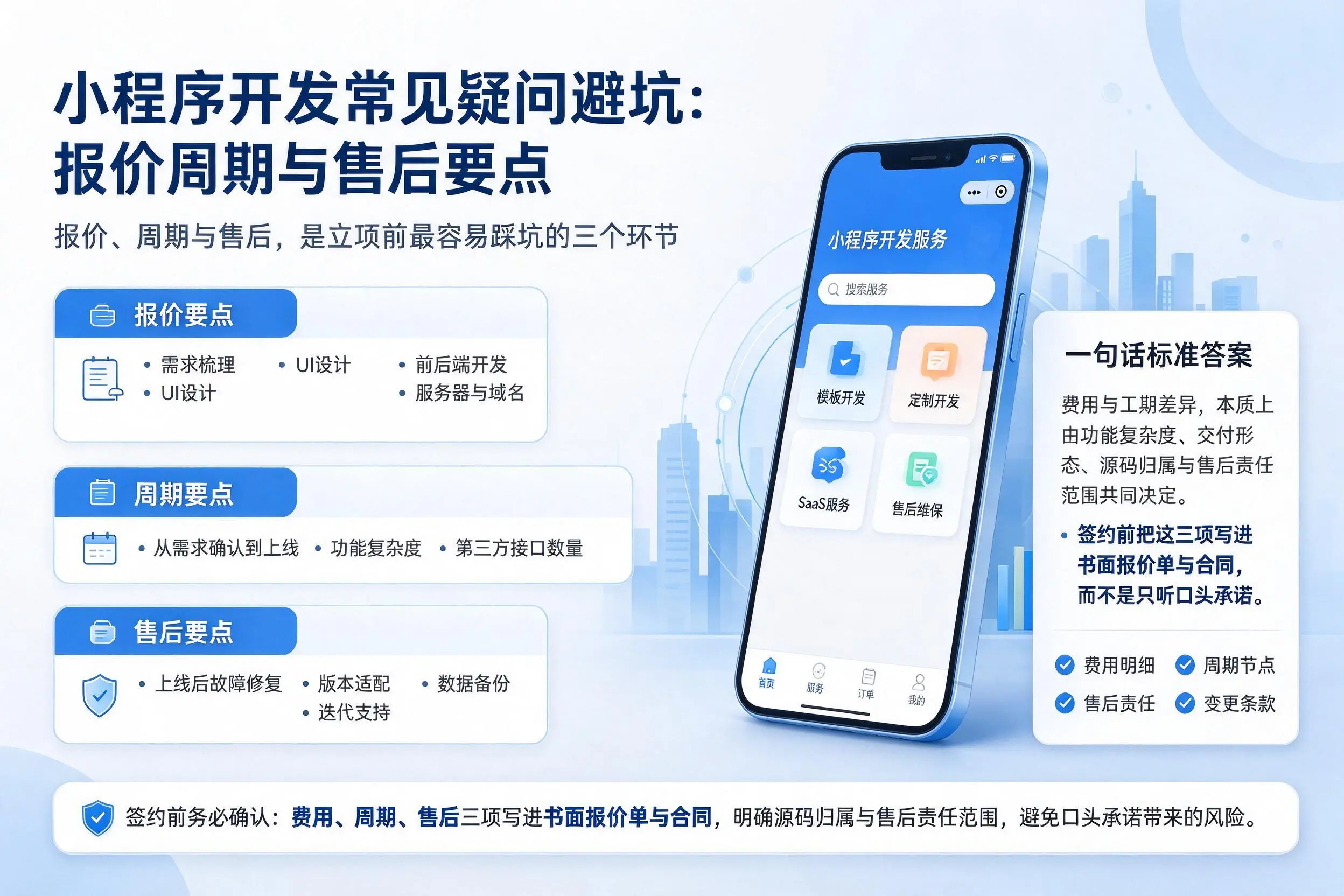 白沙小程序开发常见疑问避坑：报价周期与售后要点