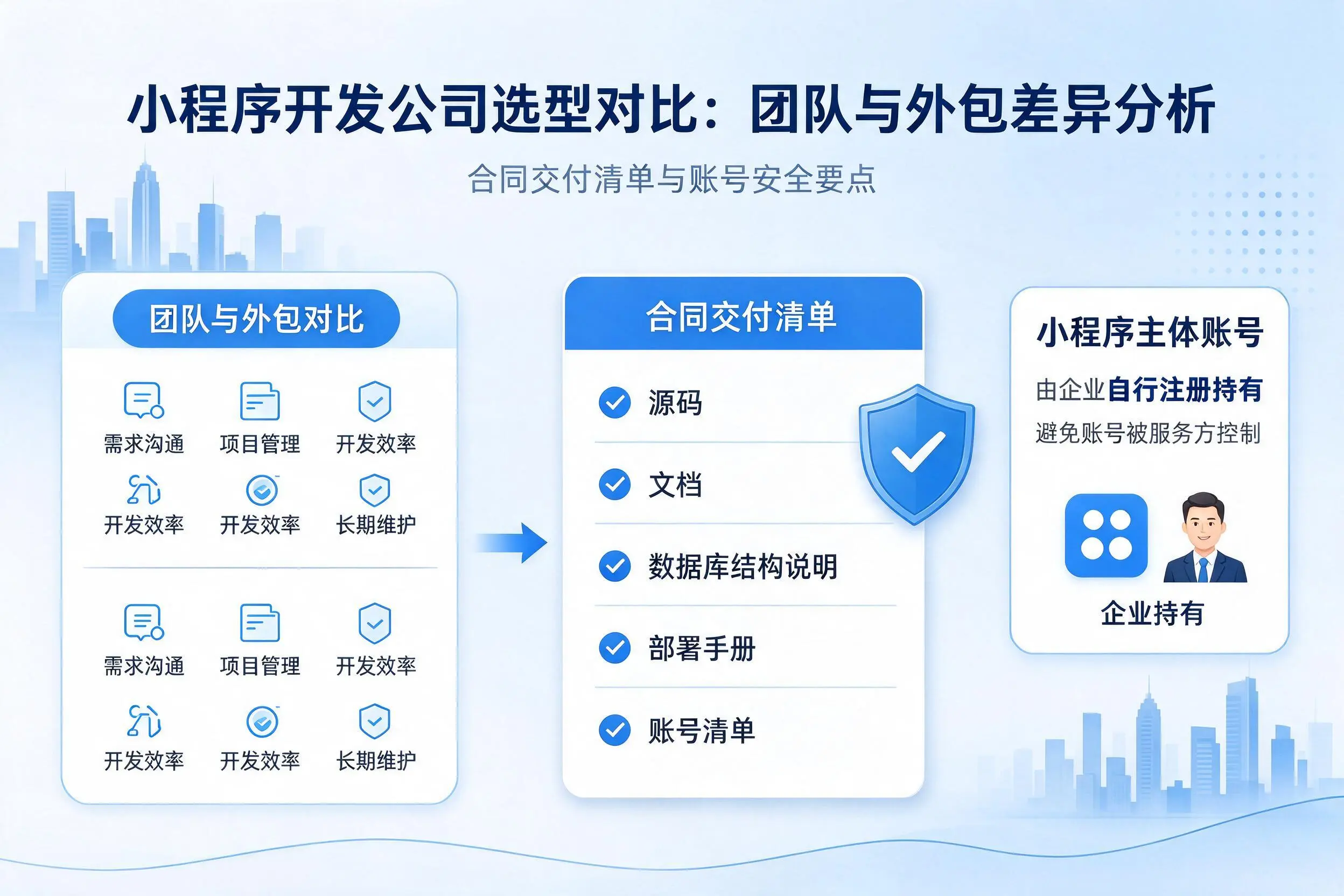 白沙小程序开发公司选型对比：团队与外包差异分析