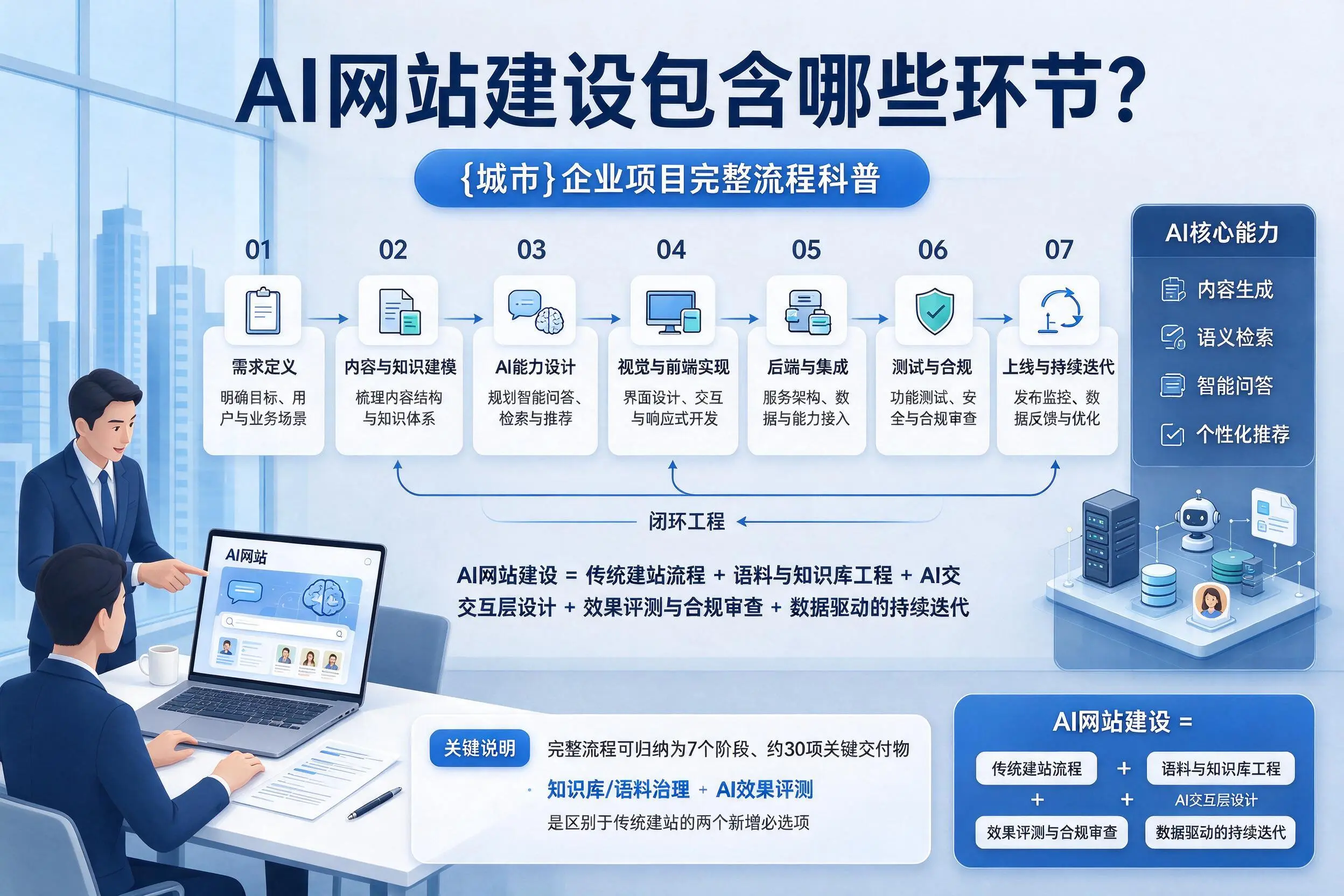 AI网站建设包含哪些环节？白沙企业项目完整流程科普