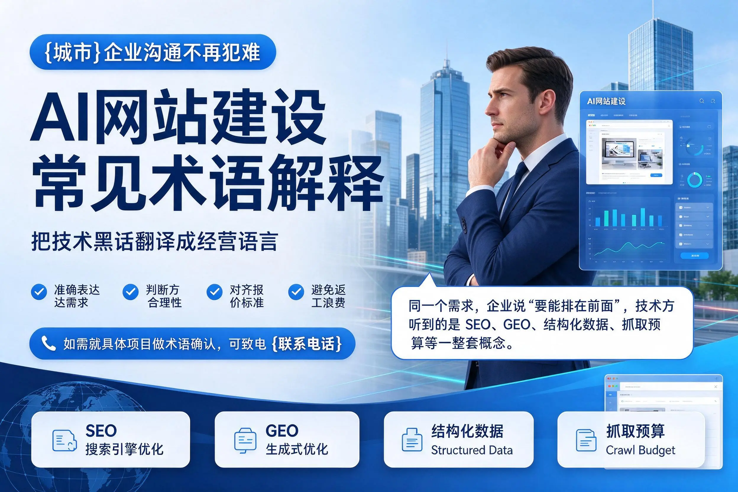 AI网站建设常见术语解释，白沙企业沟通不再犯难