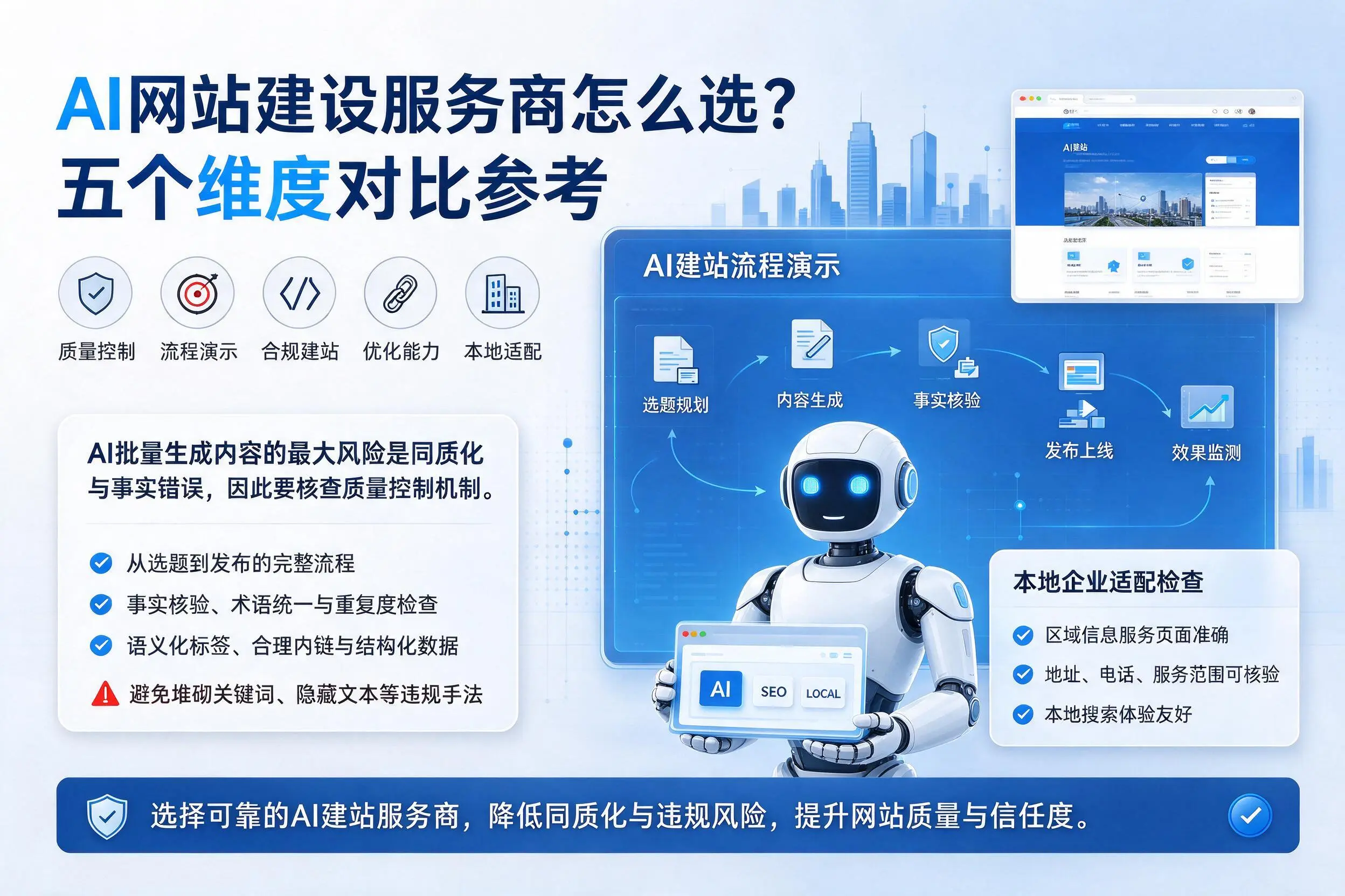 白沙AI网站建设服务商怎么选？五个维度对比参考